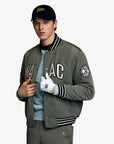 Men's Padded Varsity Jacket - Olive Green - Erthe Golf