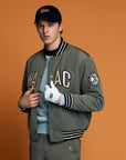 Men's Padded Varsity Jacket - Olive Green - Erthe Golf