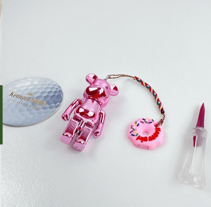 Loss Prevention Golf Tee With Bear - Pink Sprinkle - Erthe Golf