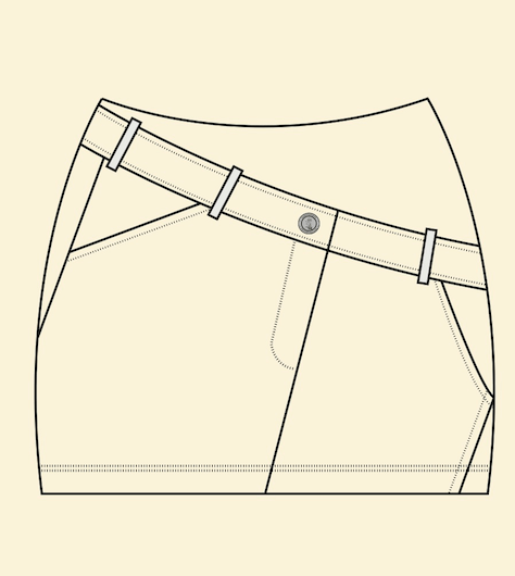 Loveland Diagonal Belt Golf Skort - Khaki - Erthe Golf