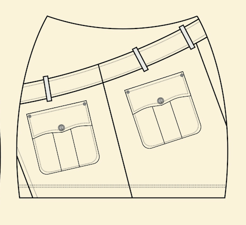 Loveland Diagonal Belt Golf Skort - Khaki - Erthe Golf