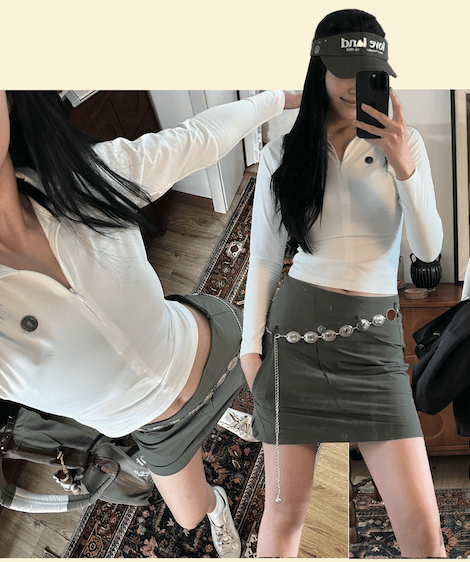 Loveland Diagonal Belt Golf Skort - Green - Erthe Golf