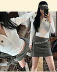Loveland Diagonal Belt Golf Skort - Green - Erthe Golf