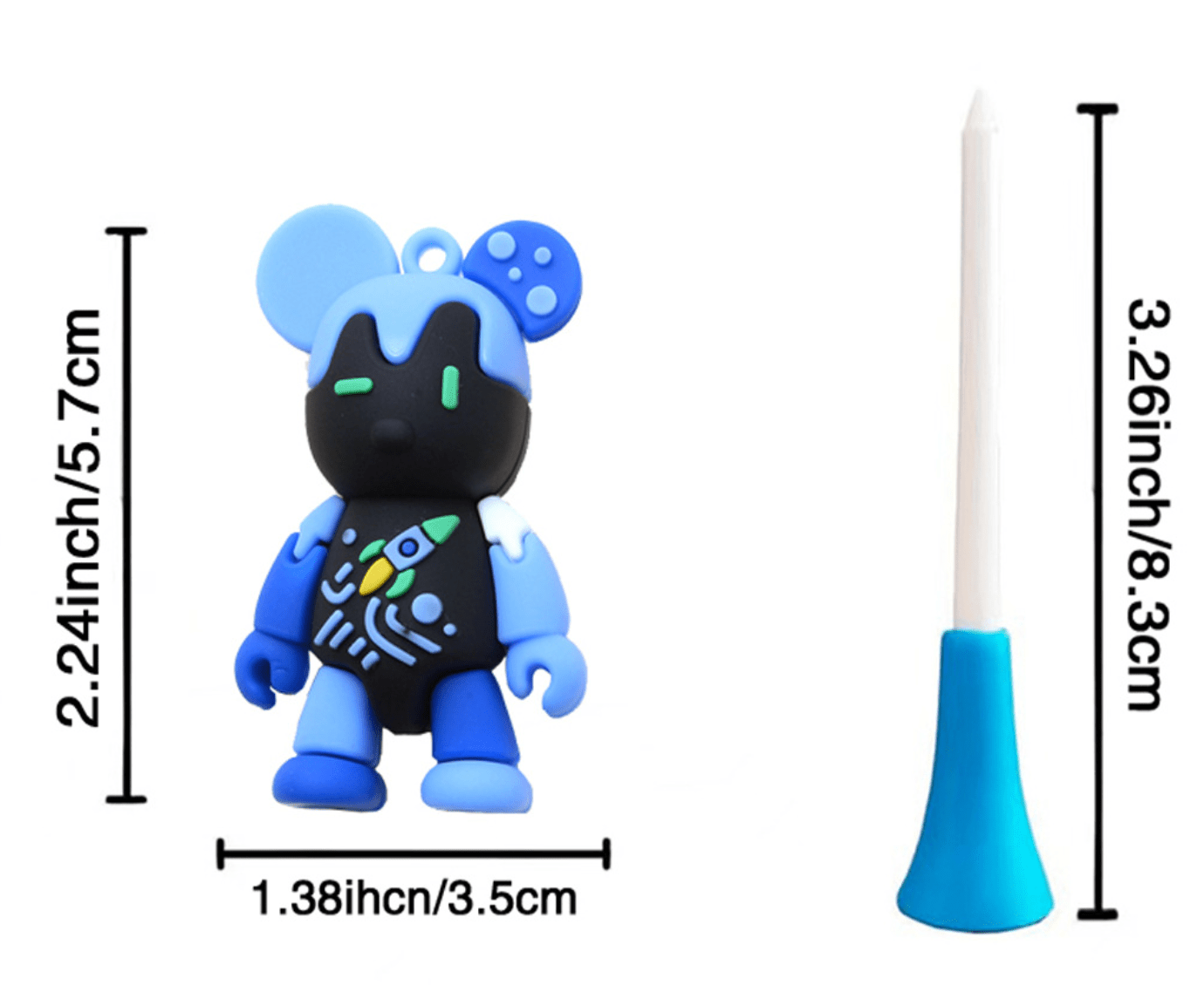 Loss Prevention Golf Tee with Bear - A set of 5 - Erthe Golf