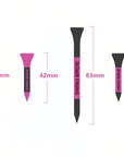 Wooden Golf Tee Pack - Black & Pink - Erthe Golf