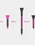 Wooden Golf Tee Pack - Black & Pink - Erthe Golf