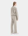 Women's Zip Hoodie - White Grey - Erthe Golf