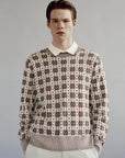 Men's Knit Crewneck - Cream - Erthe Golf