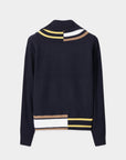 Women's Asymmetrical Rib Quarter - Zip Sweater - Navy - Erthe Golf