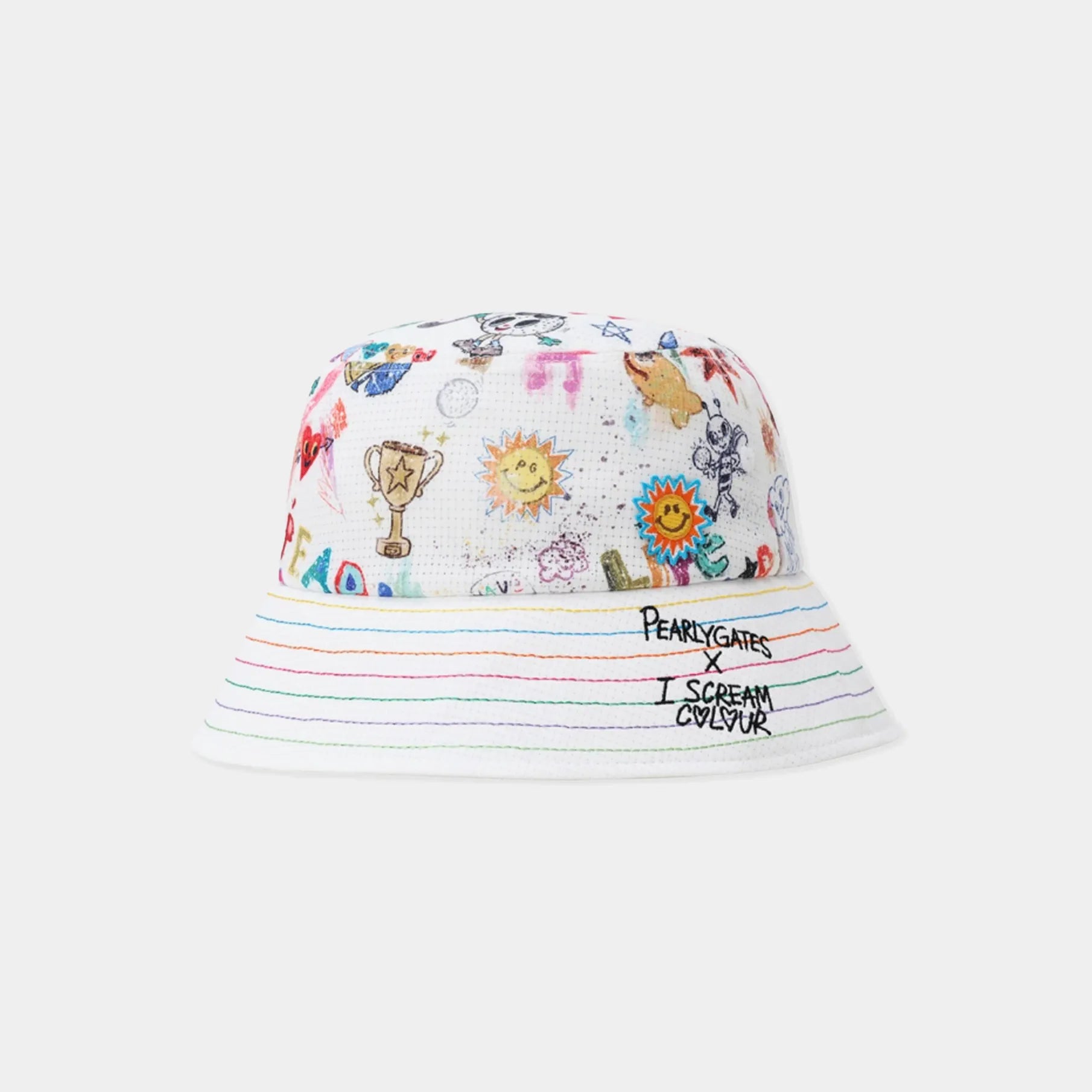 Pearly Gates Women's Color-Stitch Bucket Hat - White | Erthe Golf