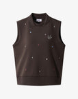 Women's Multicolor Embroidery Vest - Brown - Erthe Golf
