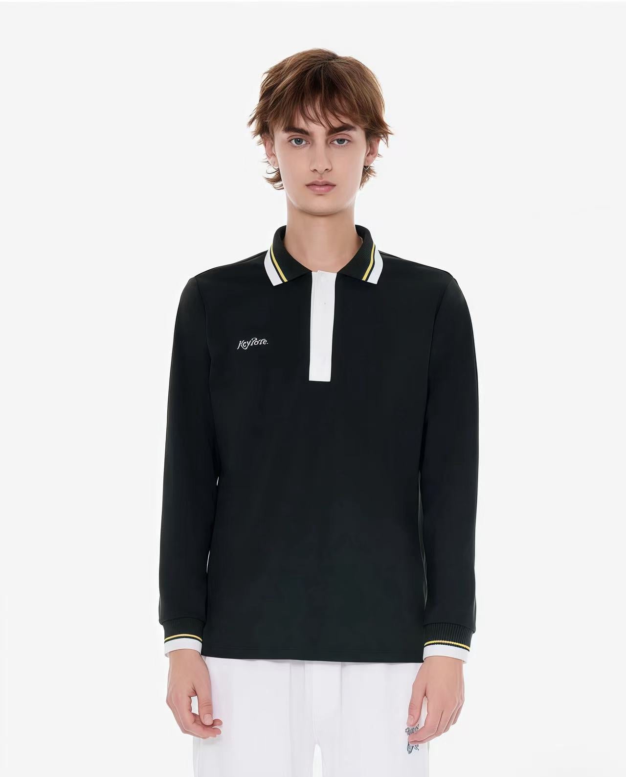 Keypote Men's Long Sleeve Polo - Forest Green - Erthe Golf