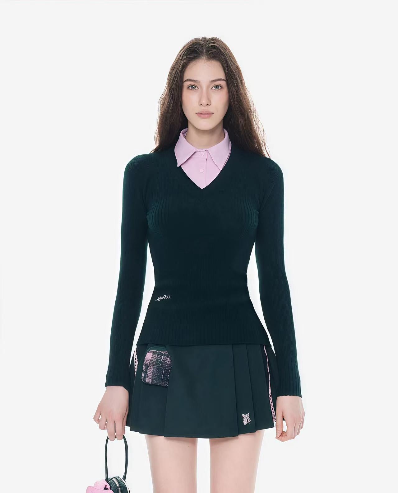 Keypote Women's Pleated Skort - Dark Green - Erthe Golf