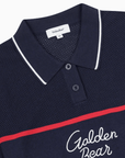 Women's Border Embroidered Collar Sweater - Navy - Erthe Golf