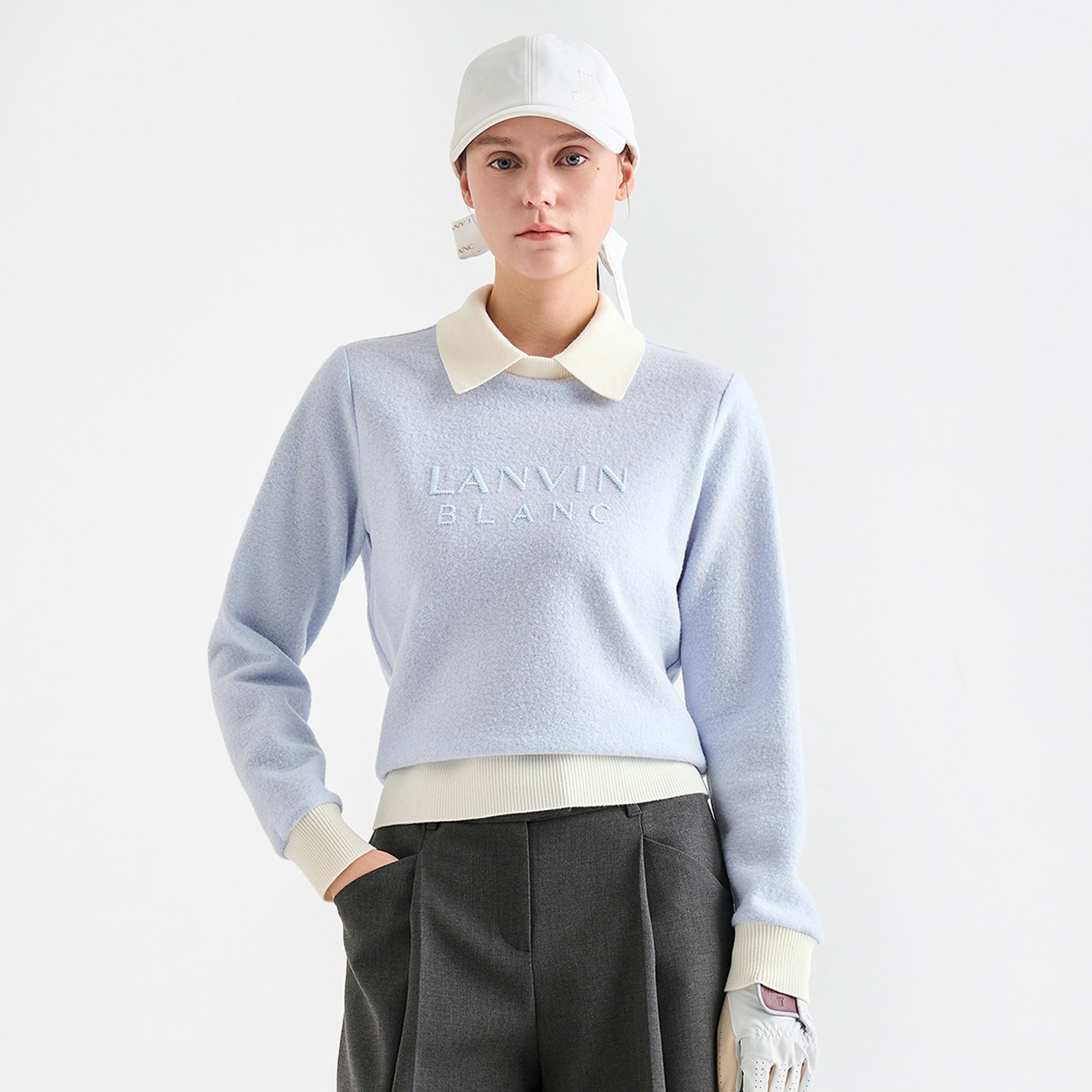 Lanvin Blanc Women's Sweater - Ice Blue - Erthe Golf