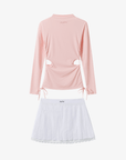 Keypote Women Cut - out Top Skirt Set - Pink/White - Erthe Golf