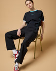 Munsingwear Women's Short - Sleeve Top - Black - Erthe Golf