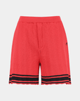 Women's Color - Block Shorts - Red - Erthe Golf