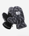 Women's Teddy Bear Gloves- Gray
