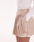 Women's Pleated Skort - Khaki - Erthe Golf