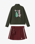 Keypote Women Jacket Skort Set - Green/Burgundy - Erthe Golf