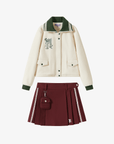 Keypote Women Jacket Skort Set - Green/Burgundy - Erthe Golf