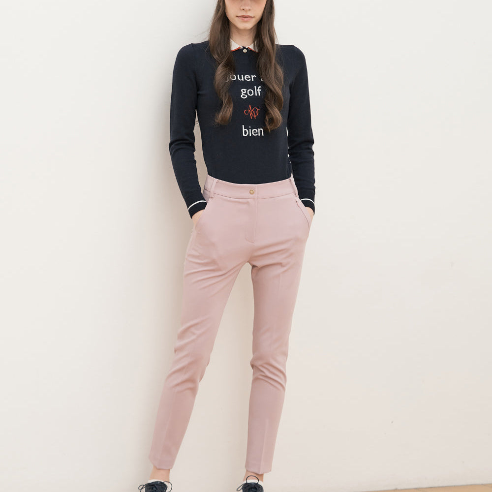 Women's Slim Cigarette Pants - Pink