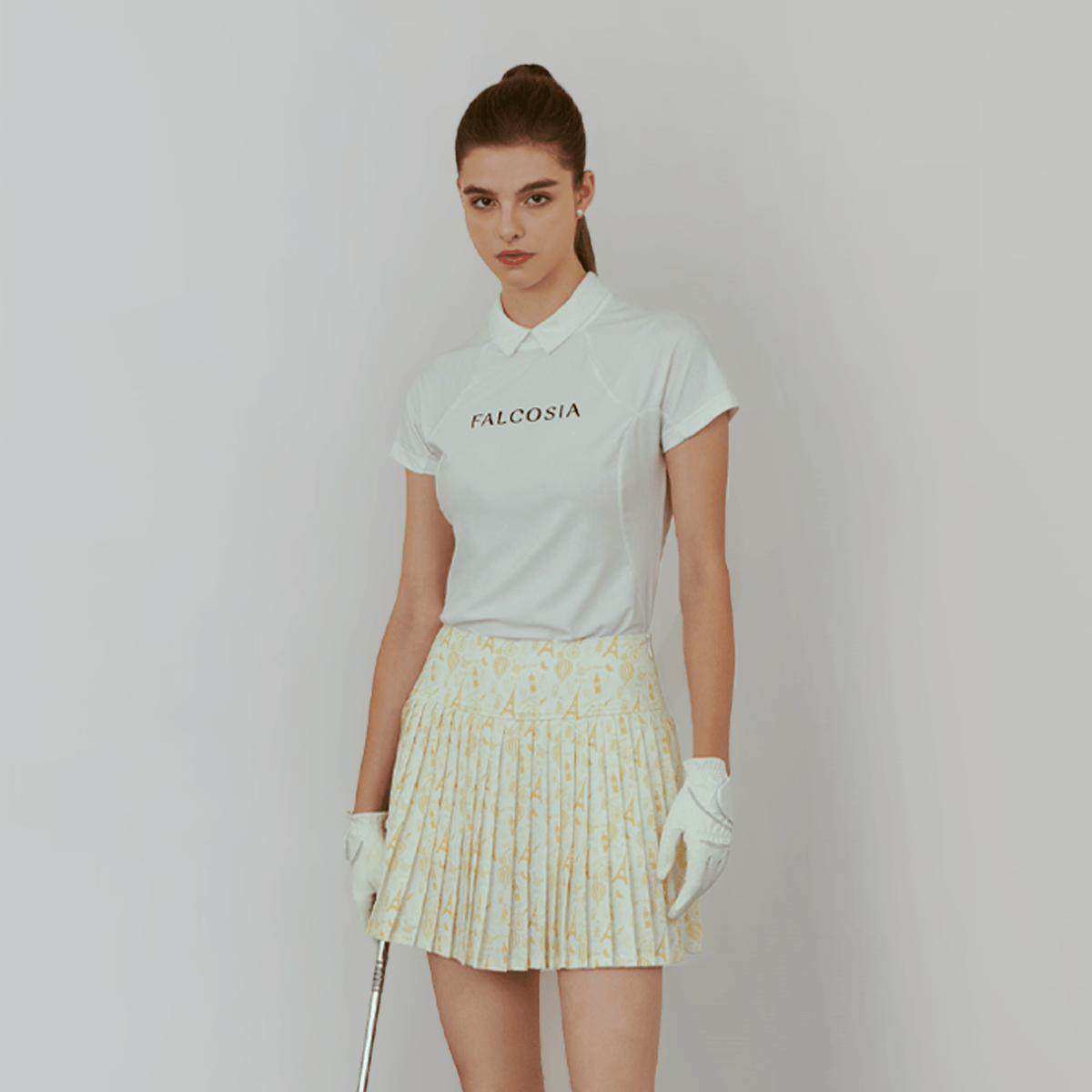Falcosia Paris Print Pleated Skirt - Erthe Golf
