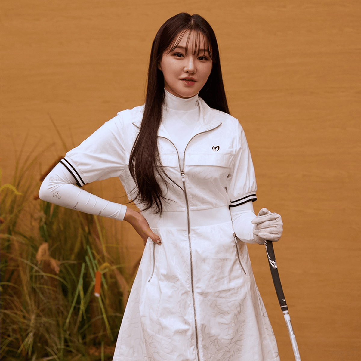 Master Bunny Edition Women's Zip Dress - White - Erthe Golf