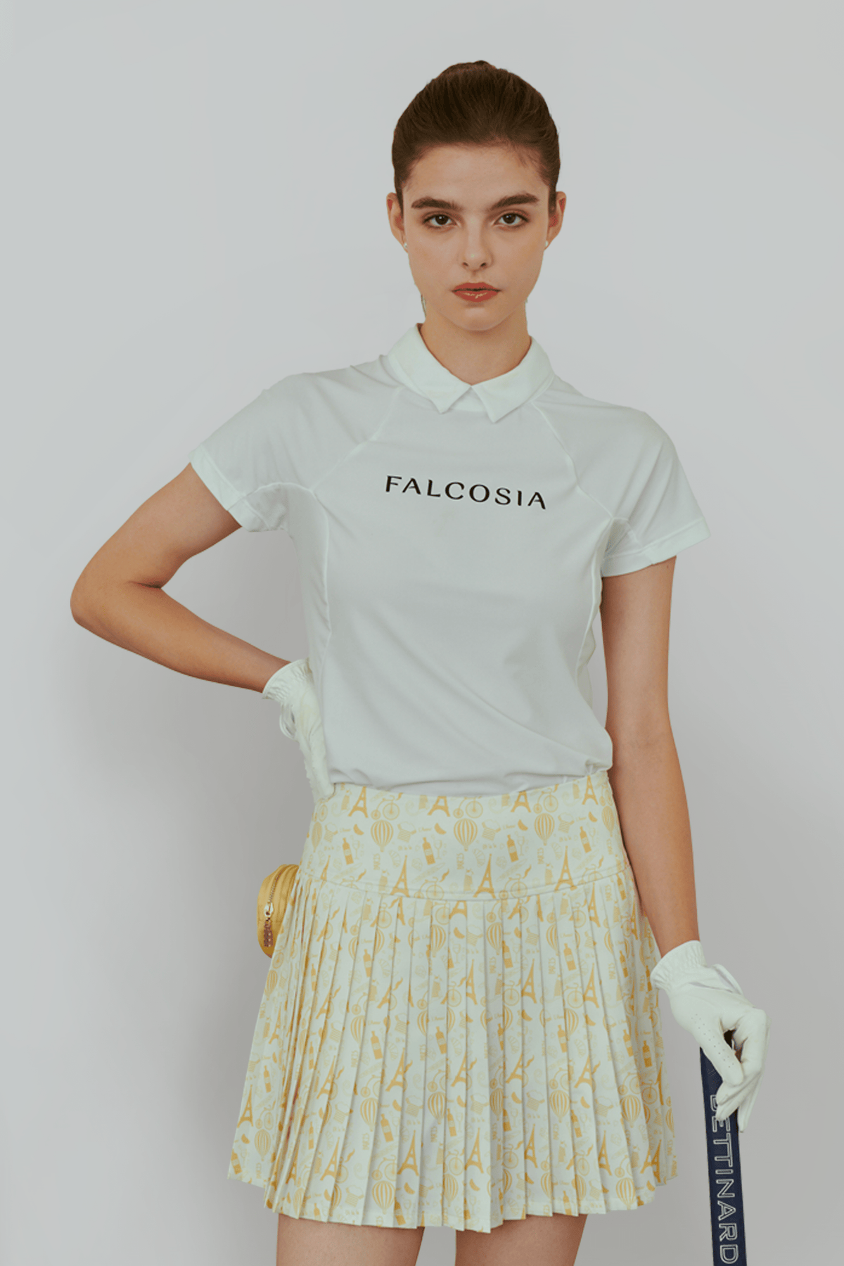 Falcosia Paris Print Pleated Skirt - Erthe Golf