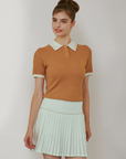 Falcosia White Pleated Skirt