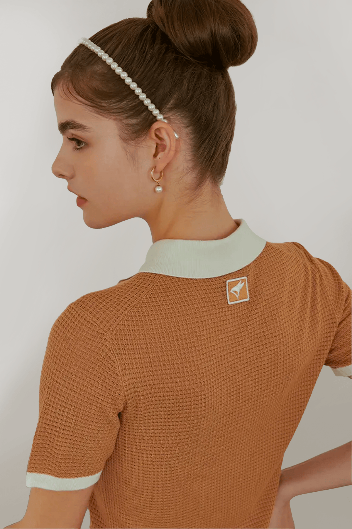 Falcosia Brown Knit Waffle Top - Erthe Golf
