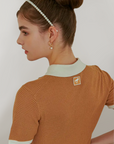 Falcosia Brown Knit Waffle Top