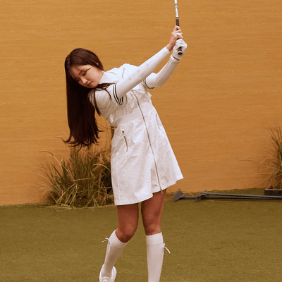Master Bunny Edition Women's Zip Dress - White - Erthe Golf