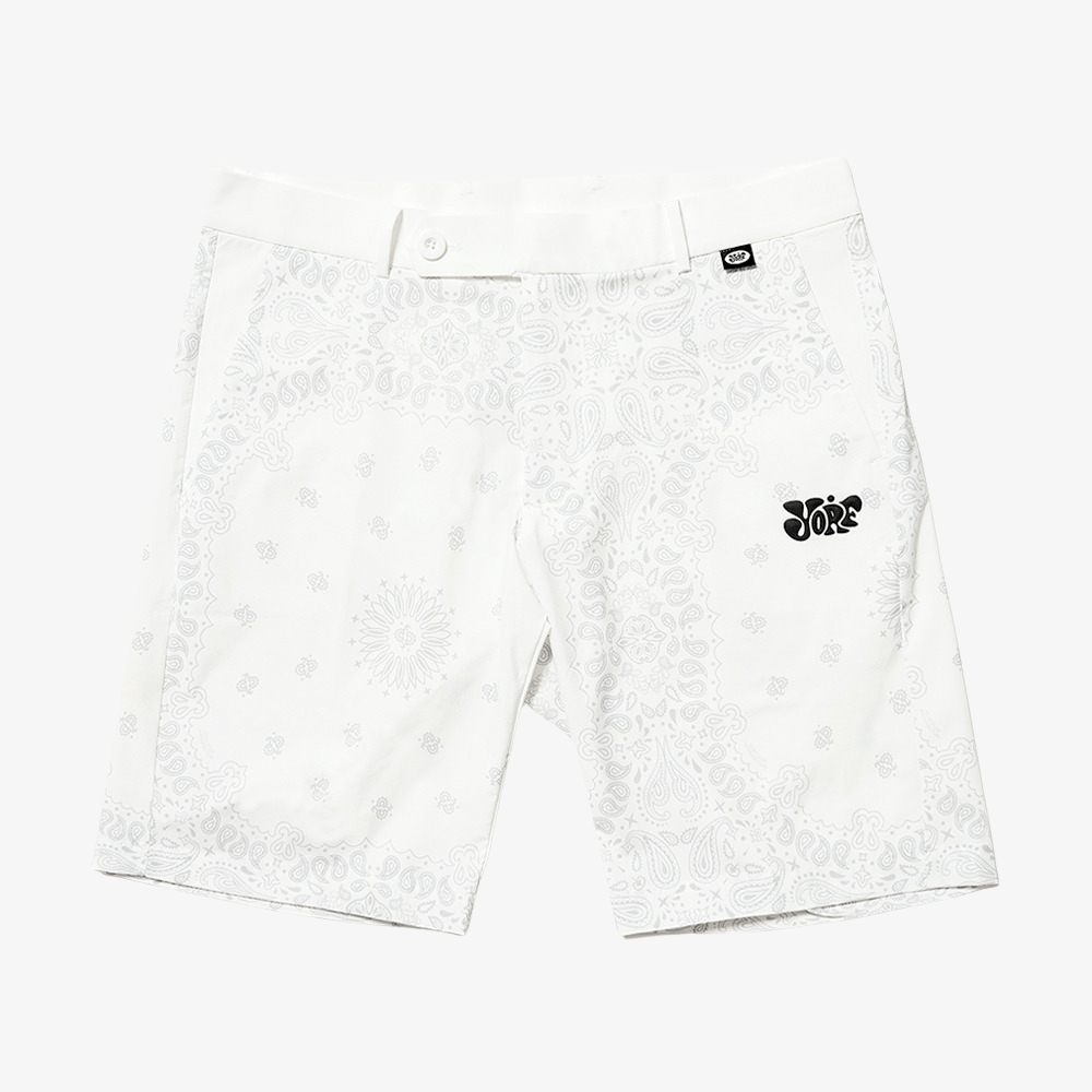 Yorf Golf Paisley Shorts White - Erthe Golf