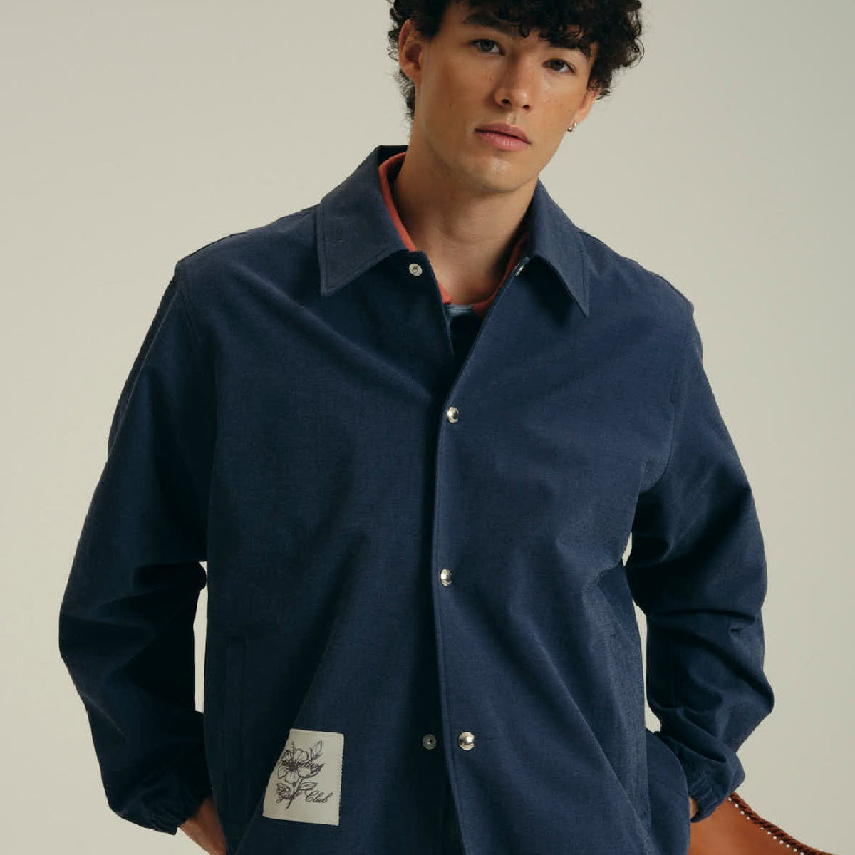 Men's Botanical Coach Jacket - Dark Navy
