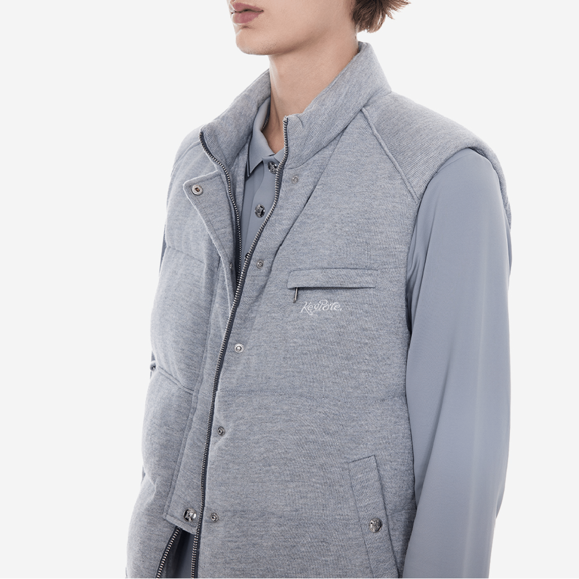 Keypote Men's Quilted Vest - Grey - Erthe Golf