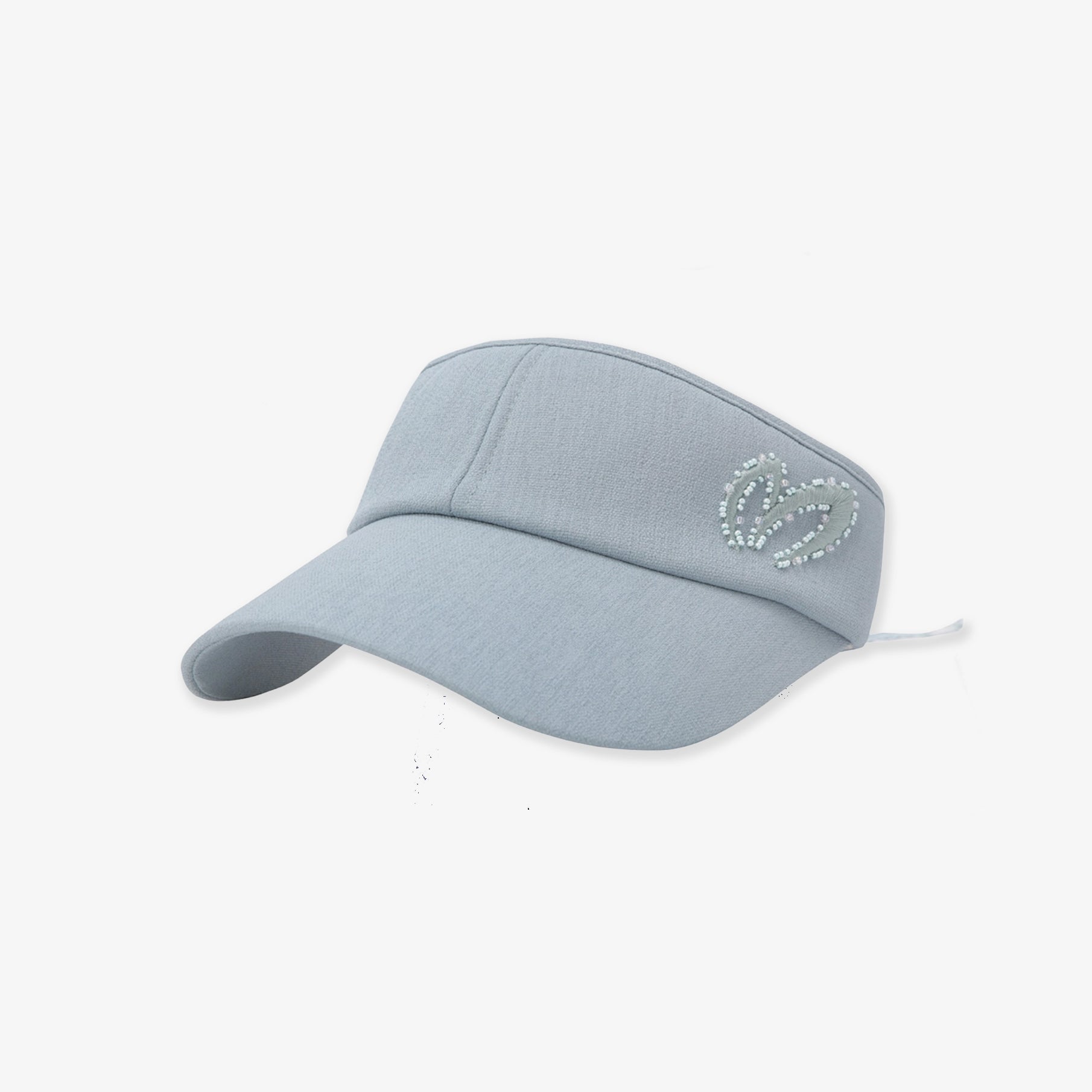 Light blue visor cap with a logo on a white background