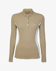Women's Stretch Polo Long Sleeve - Khaki - Erthe Golf