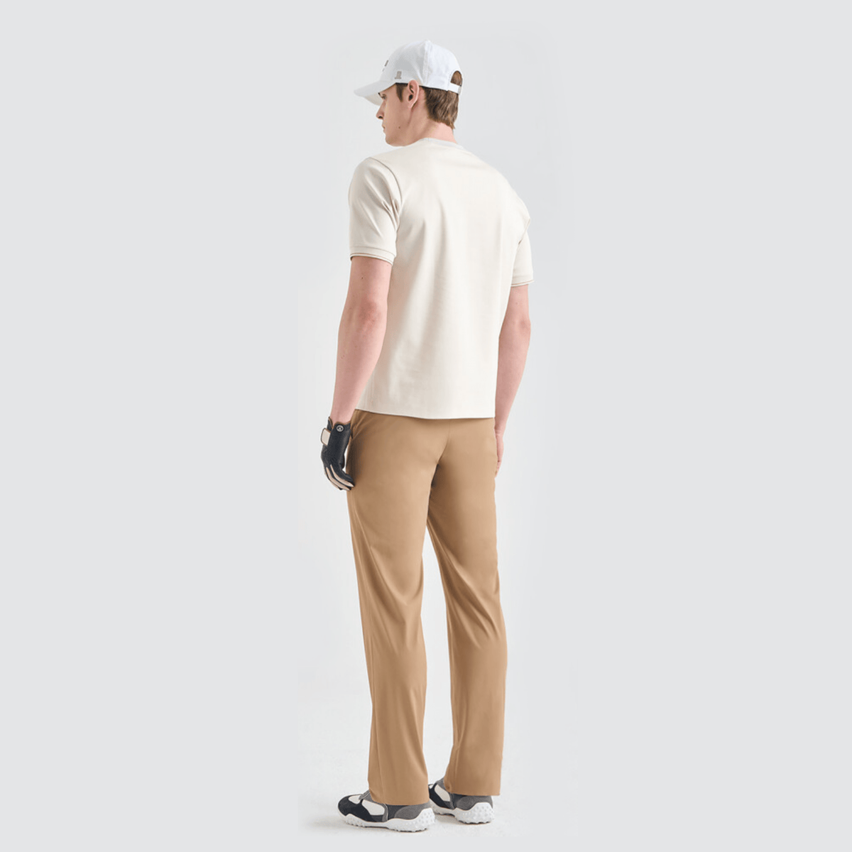 Men's Contrast Trim Top - Ivory - Erthe Golf