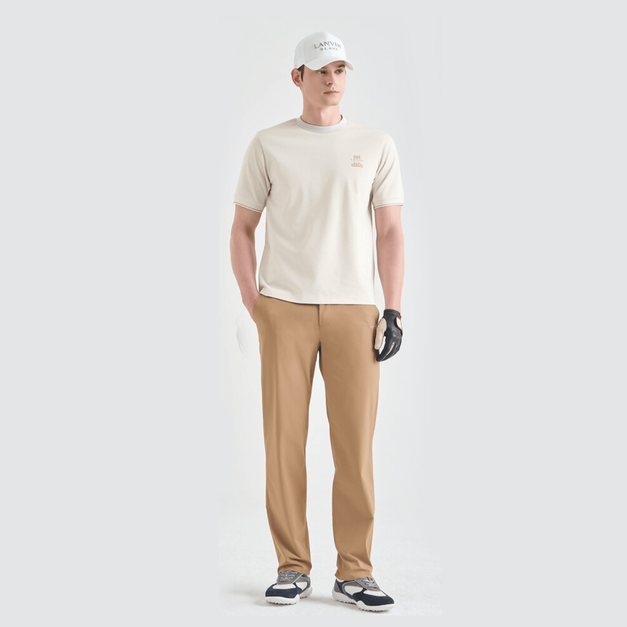 Men's Contrast Trim Top - Ivory - Erthe Golf