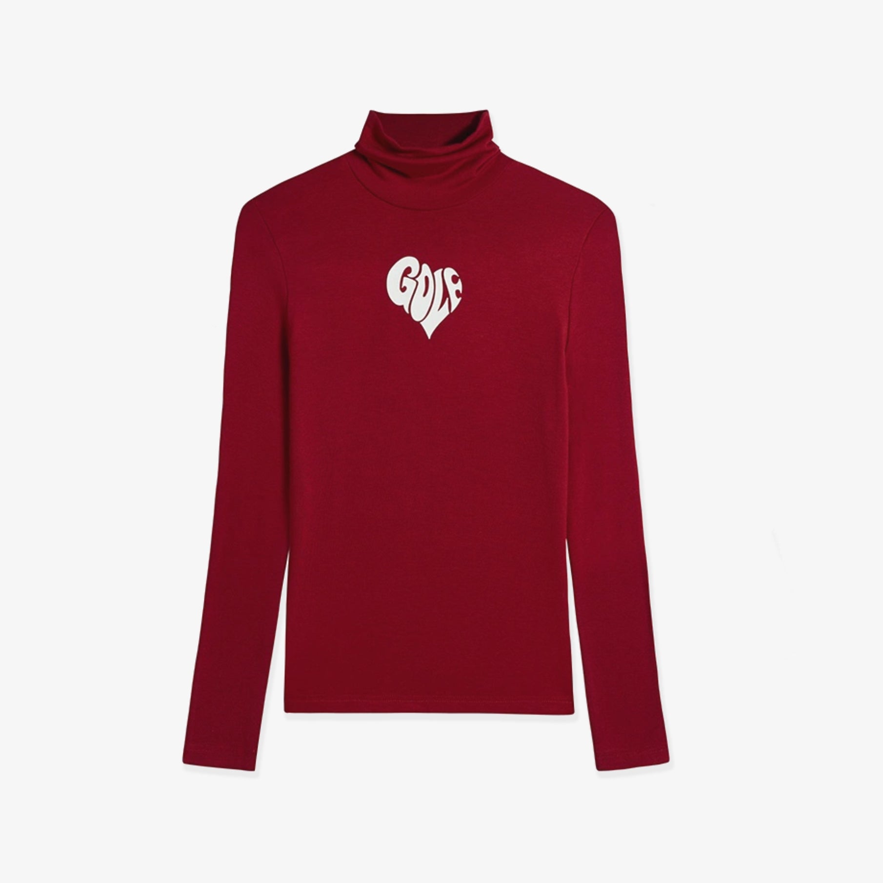 Women's Knit Turtle Neck Top - Red - Erthe Golf