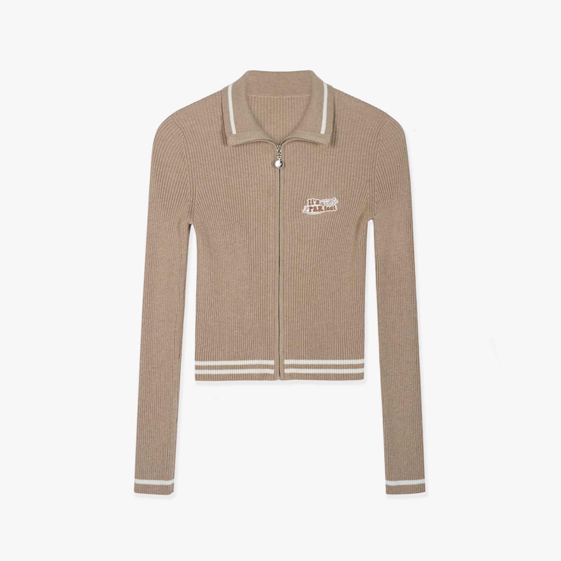 Women's Zip Knit Cardigan - Khaki - Erthe Golf