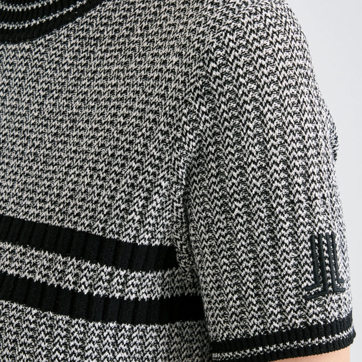 Women's Wool Ribbed Knit Top - Black - Erthe Golf