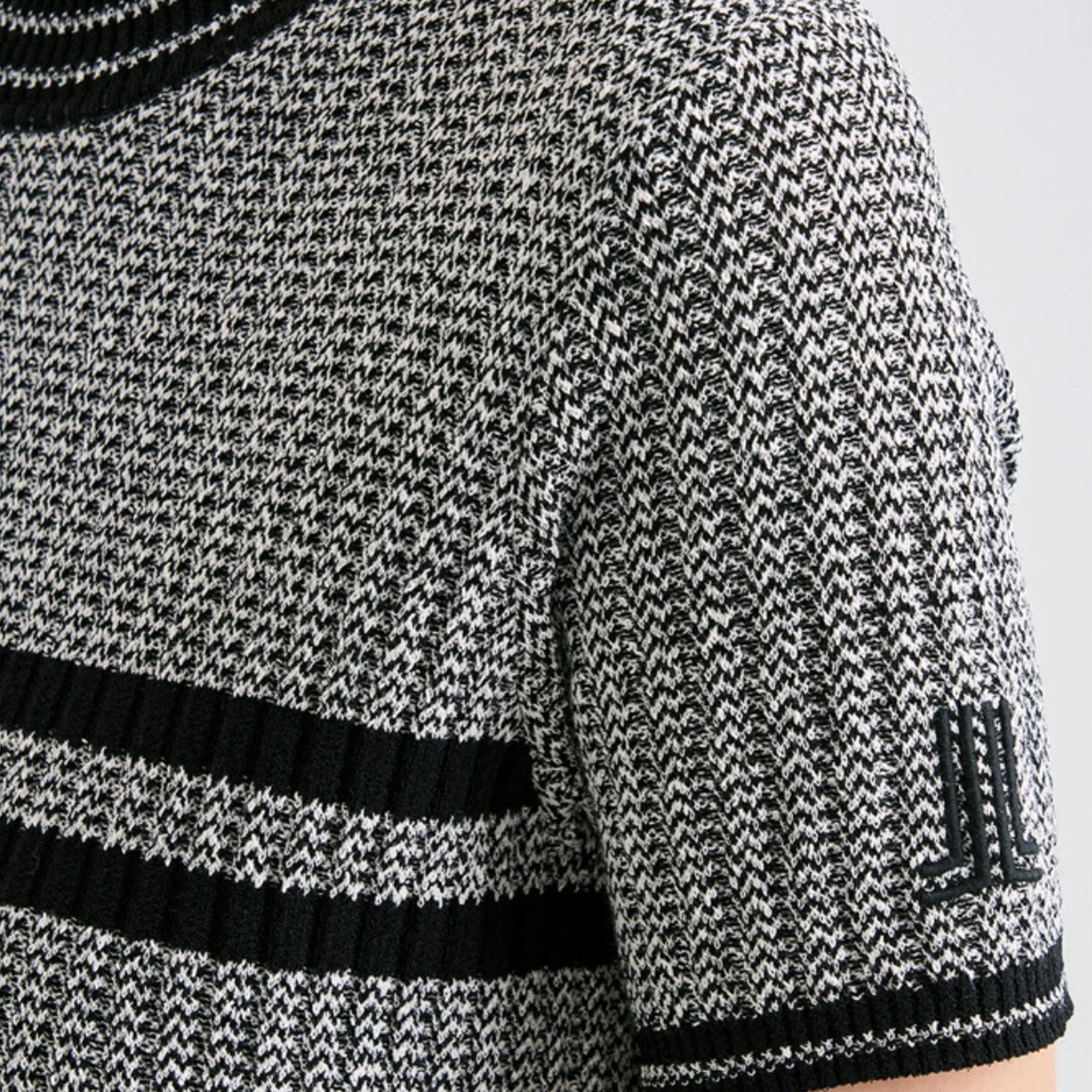 Women's Wool Ribbed Knit Top - Black - Erthe Golf