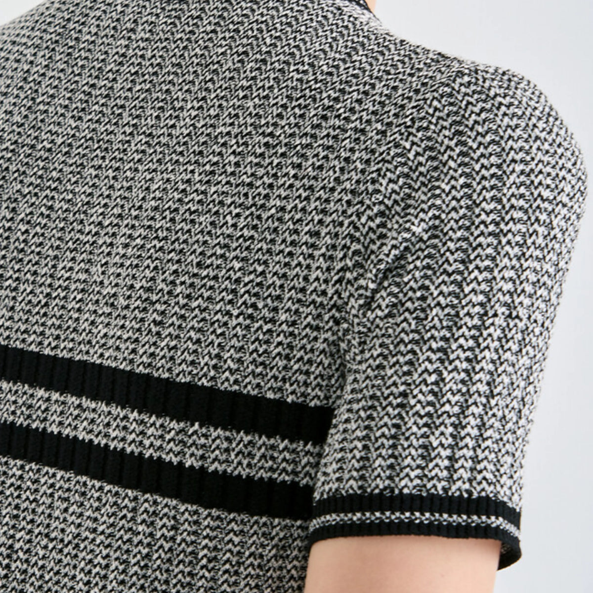 Women's Wool Ribbed Knit Top - Black - Erthe Golf