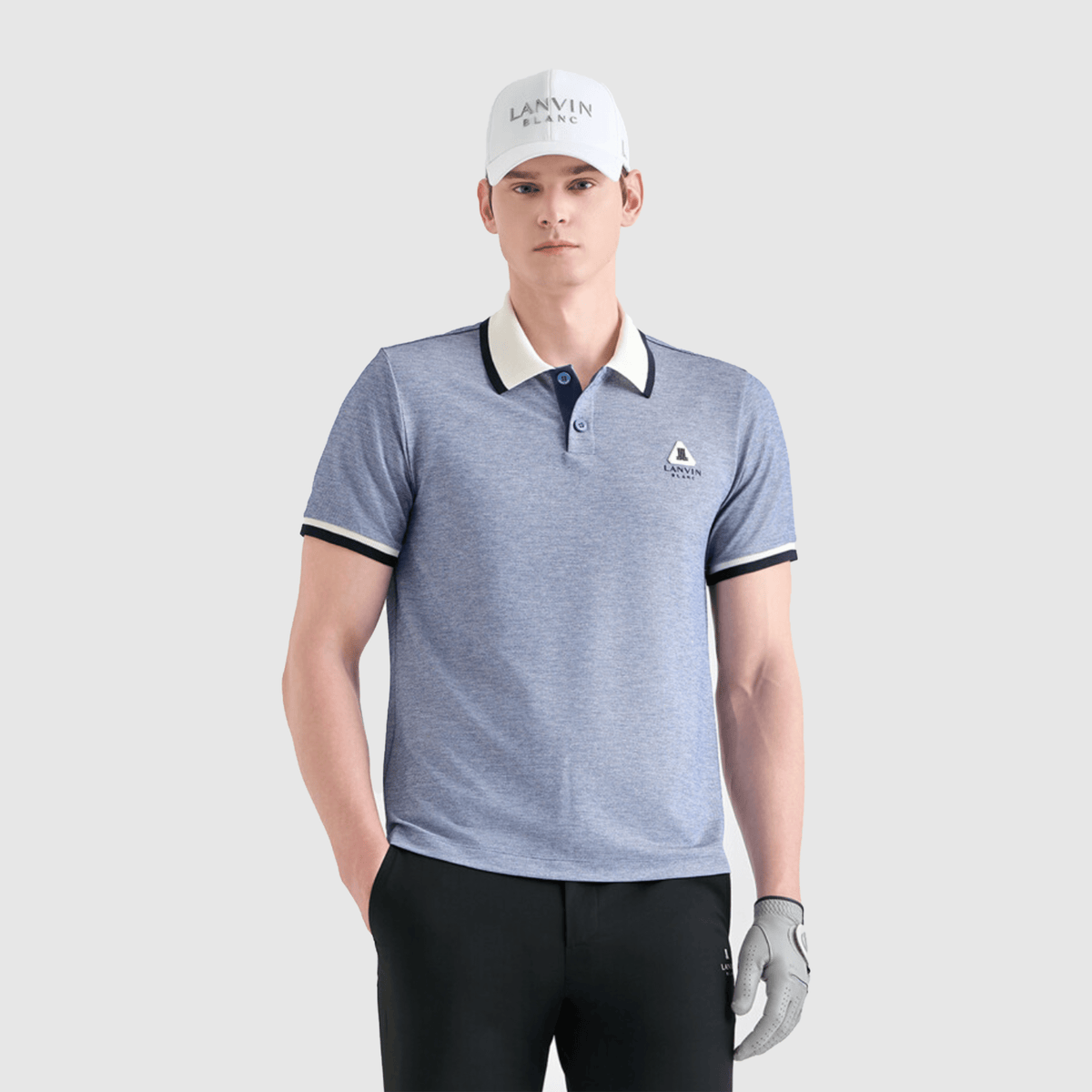 Men's Contrast Panel Polo - Navy - Erthe Golf