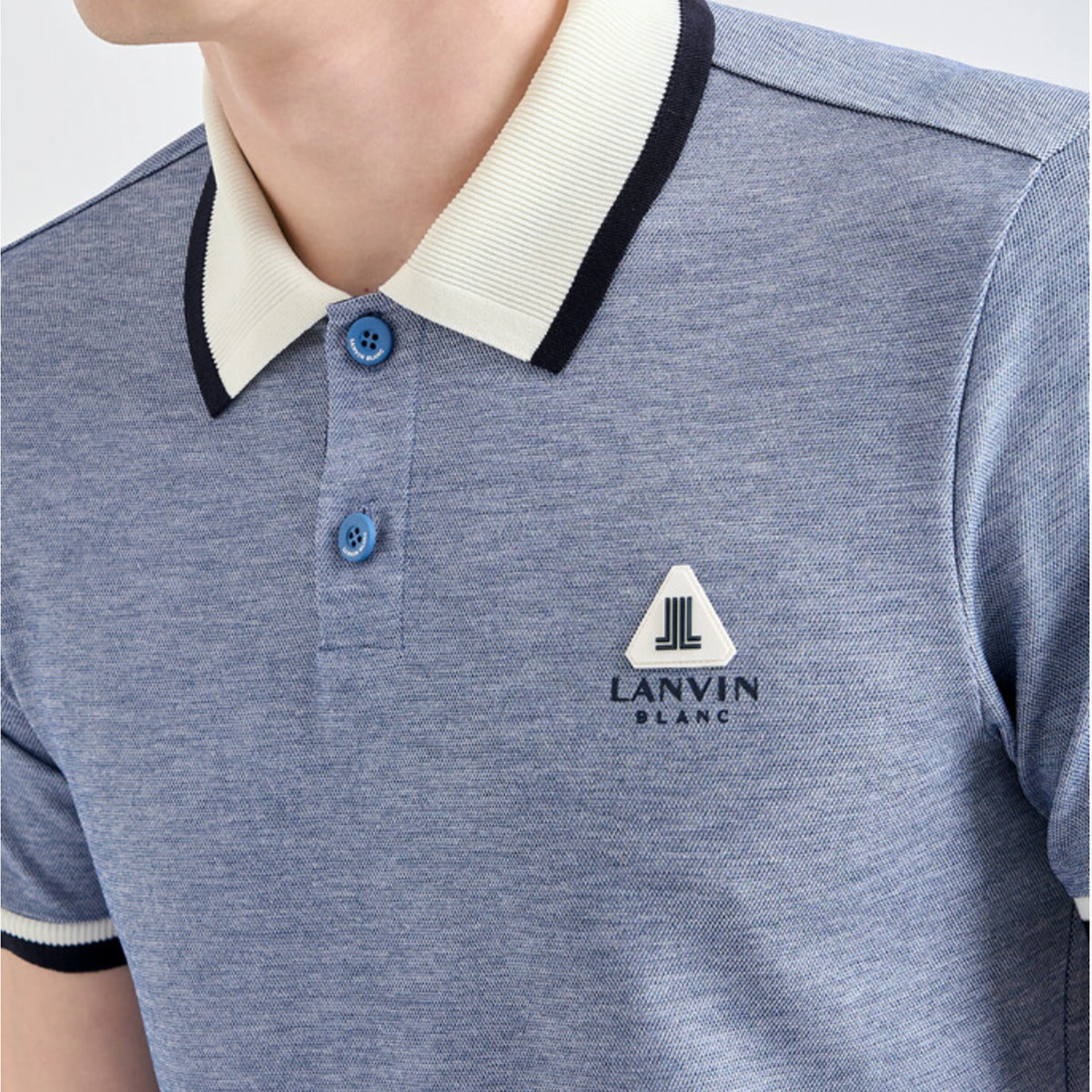 Men's Contrast Panel Polo - Navy - Erthe Golf