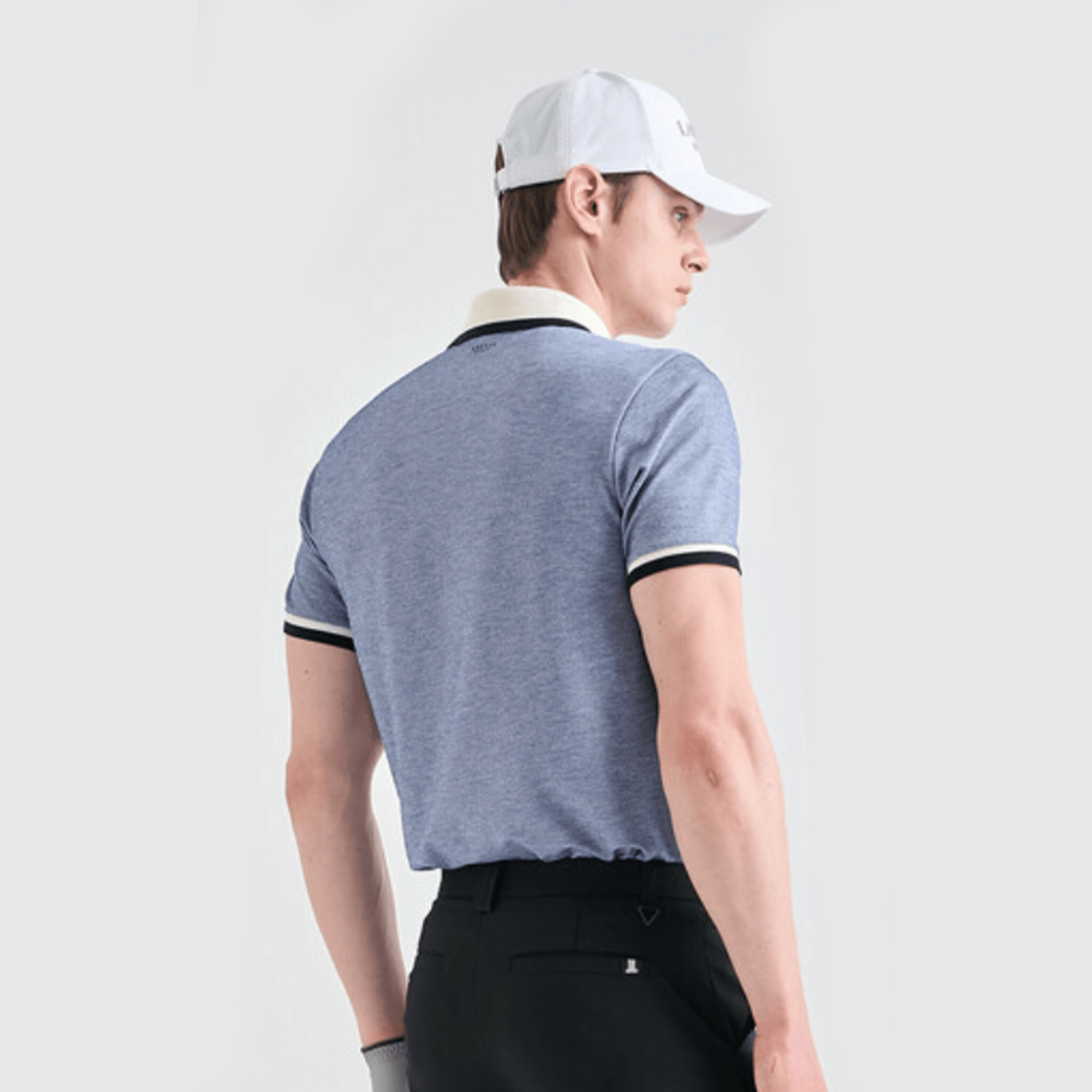 Men's Contrast Panel Polo - Navy - Erthe Golf