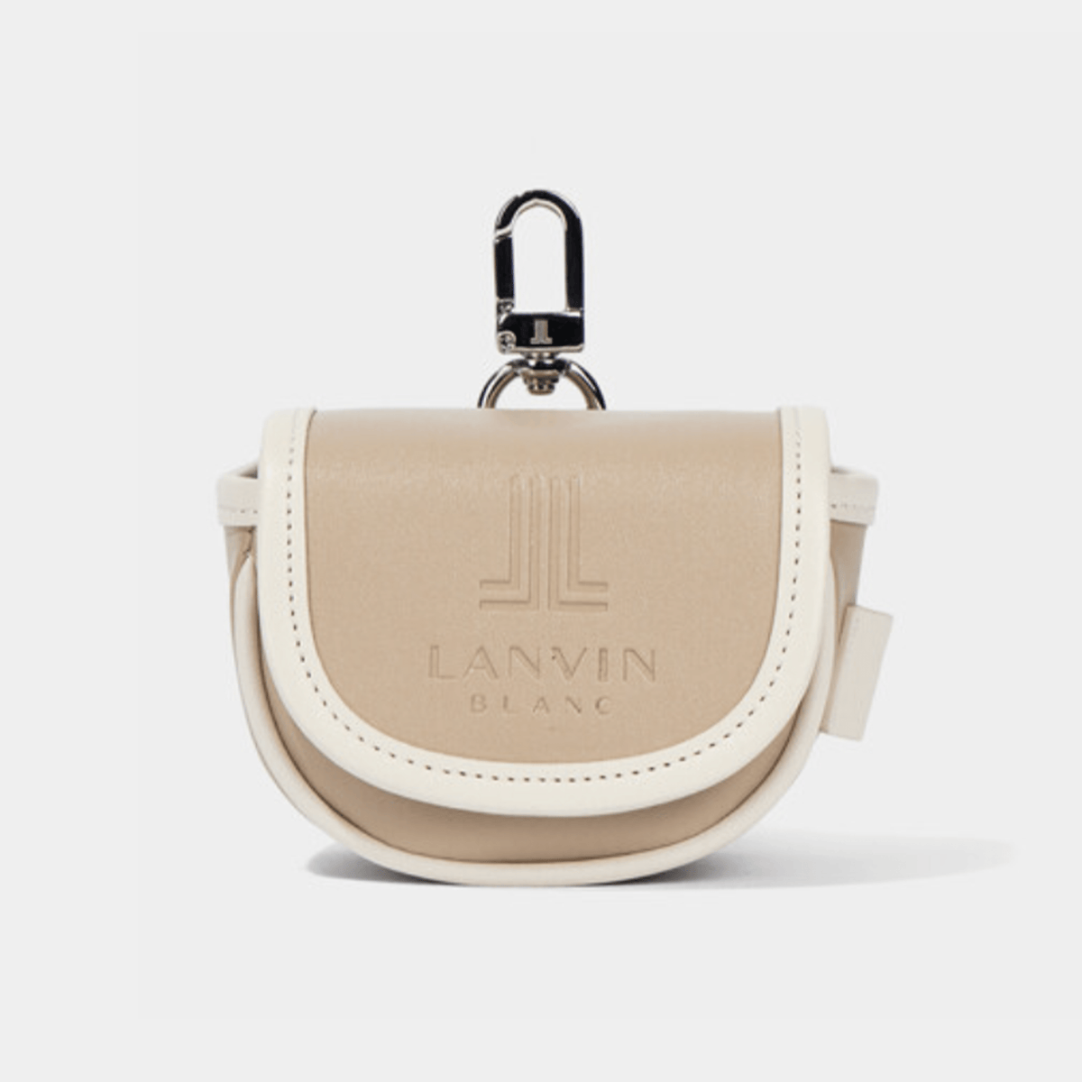 Women's Leather Ball Pouch Bag - Beige - Erthe Golf